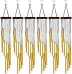 6 Pieces 28 Deep Tone Memorial Wind Chimes with 6 Aluminum Tubes Gold Aluminum Tubes Soothing Melody for Outdoor Garden Patio Home Farmhouse Decor by Yahenda