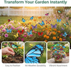 50/100/200 Pcs Butterfly Garden Stakes, 3D Artificial Butterflies for Flower Arrangements & Bouquets, Waterproof Decorative Garden Stakes for Outdoor Yard Decor (50, 5.9in) - Image 5