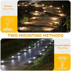 AGPTEK 2 Colors in 1 Solar Driveway Lights 12 Pack with Ground Spike Design - Image 2