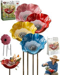Handmade Metal Flower Garden Stakes Grace Decor Mini Bird Bath Bowl Supports for Outside Outdoors Pollinator Butterfly Bee Watering Station Birdbath Hummingbird Water Feeder Yard Art Gift(4MIX) by Unknown
