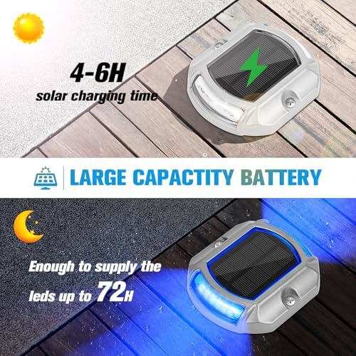 VOLISUN Solar Driveway Dock Deck LED Outdoor Lights 2 Colors Modes 12 Pack - Image 3