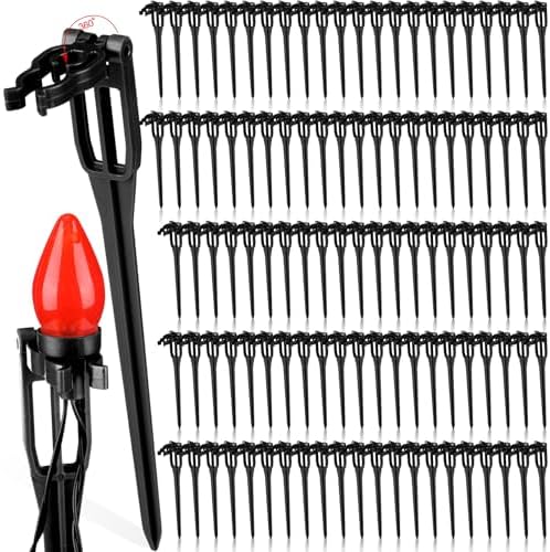 Suzile 100 Pcs Christmas Plastic Light Stakes 9.5'' Tall Xmas Yard Stakes by Suzile