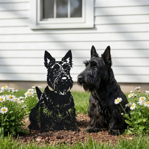 Dog Metal Garden Stake - Weatherproof Dog Silhouette Yard Art, Decorative Outdoor Sign for Lawn & Patio, Heartfelt Gift for Scottish Terrier Lovers(Jump,14") - Image 3