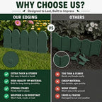 Evelyne Garden Border Edging: Wooden Fence Design - 8pcs Green Yard Landscaping Fence Liner Lawn Edge Barrier - 10ft Kit of Decorative Lawn Landscape Panels Elements -Landscaping Edging-GMT-10374-B08 - Image 5