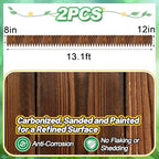 Rustic Pine Wood Garden Fence - 26.2ft Total Length (2pcs 13.1ft L*12in H) Easy to Install Sturdy Wooden Landscape Edging Border, No Fading Planter Fencing for Yard Flower Bed Lawns Pathway Tree - Image 7