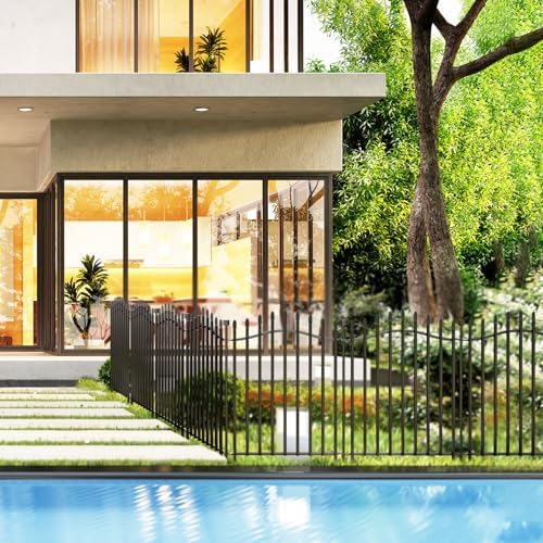 Garden Metal Fence 32" H x 22.5'L Decorative Dog Outdoor Yard Panels - Image 6