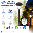 DERAYSION Solar Lights Outdoor, 6 Pack Brushed Stainless Steel Glass Solar Pathway Lights, Auto On/Off Long-Lasting Outdoor Solar Lights for Garden, Landscape, Path, Yard, 6000K Cold White - Image 6