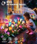 KOOPER Solar Calla Lily Lights Outdoor, 8 Pack, 40 Flower, Color Changing - Image 5