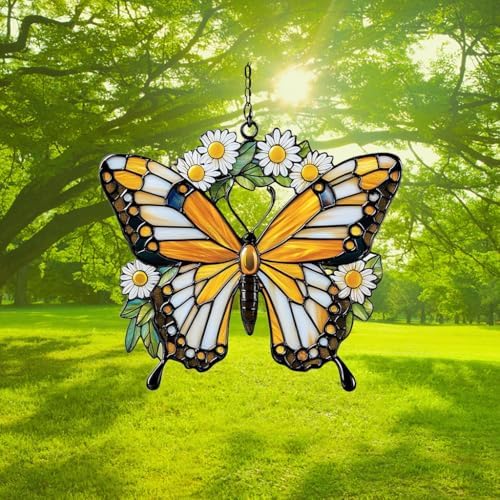 Daisy Butterfly Acrylic Suncatcher - Image 3