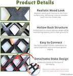 LaLaGreen Garden Edging Border (23x8.5in, 10 Pack) Black Plastic Fence - Image 3