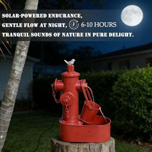 Metal Solar Powered Water Fountain with Backup Battery,Outdoor Fountains - Image 4