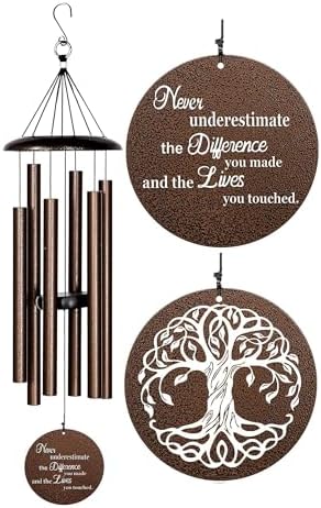 Retirement Wind Chime, Tree of Life, Inspirational Retirement Gifts for Men, Women, Teacher, Co-Worker, Employee, Nanny, Nurse (Copper), NXW#303 by NETAEX