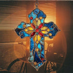 Mosaic Style Christian Cross Tiffany Effect Acrylic Suncatcher - Image 7