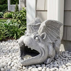 Gothic Gargoyle Gutter Guardian Rain Downspout Extension Outdoor Statue, 12 Inch High, Cast Stone Resin, Grey Stone Finish for 3"x4" Decorative Gutter Extension - Image 3