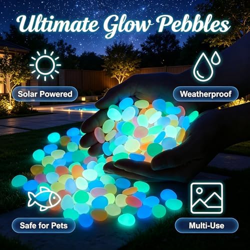 2026 New Glow in The Dark Rocks Outdoor, 1000 PCS Glowing Pebbles for Garden Outdoor, Luminous Rocks for Walkway Patio Lawn Yard Landscaping, Fish Tank Aquarium Decor (Yellow,1000) - Image 3
