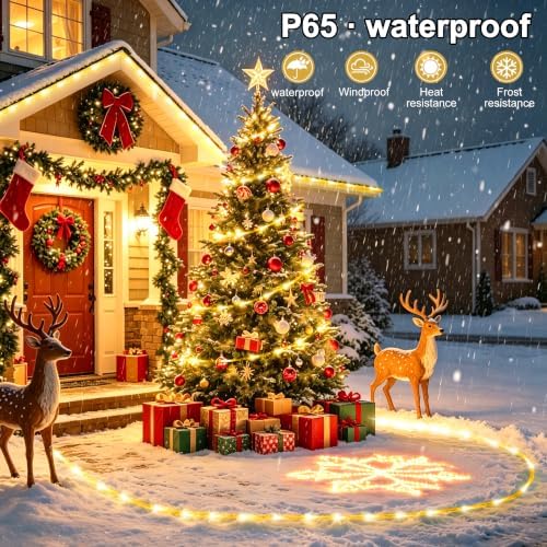 Solar Rope Lights Outdoor Waterproof, 66FT 200 LED Solar String Lights with 8 Lighting Modes,Trampoline Lights, Solar Patio Light for Garden Fence Backyard Deck Porch Pool Tree Christmas Decor - Image 2
