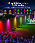 12 Pack Color Changing Solar Fence Lights with Remote, Solar Deck Lights - Image 3