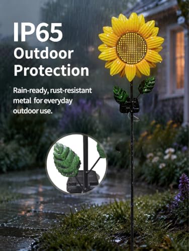 Animated Eyes LED Sunflower Solar Lights Outdoor, Waterproof Garden Decor - Image 6