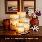 LED Flameless Candles with Remote Timer, Beach Seashell Starfish - Image 4