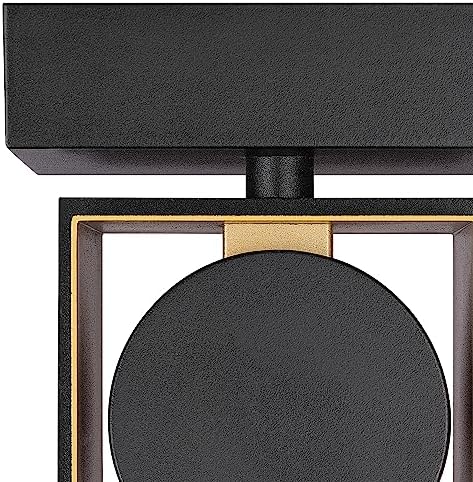 Globe Electric 60000022 11.5W LED Integrated Outdoor Wall Sconce, Matte Black, Gold Accent, 400 Lumens, 3000 Kelvins, 90 CRI, Front or Back Porch Decor, Modern Minimalist Exterior Lighting - Image 7
