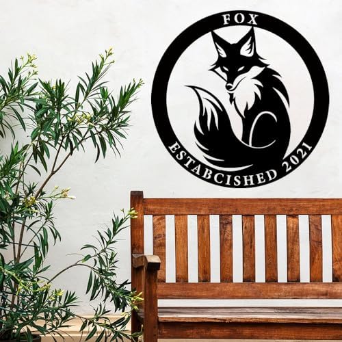 Custom Fox Metal Wall Art - Personalized Name Signs - Housewarming Gift - Image 2