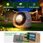 Solar Rock Lights Outdoor,Solar Ash Gray Garden Stone Spotlights - Image 3