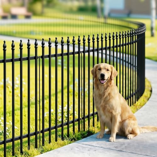 Thealyn 36"H x 28"W Metal Garden Fence, No Digging, Animal Barrier,11.6 Ft by ThealynGardens