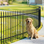 Thealyn 36"H x 28"W Metal Garden Fence, No Digging, Animal Barrier,11.6 Ft by ThealynGardens