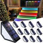 PATIOWIN 12 Pack Solar Step Lights for Outside, 24 LEDs Solar Stair Lights Waterproof IP65, Solar Deck Lights Outdoor Decor for Garden, Porch by PATIOWIN
