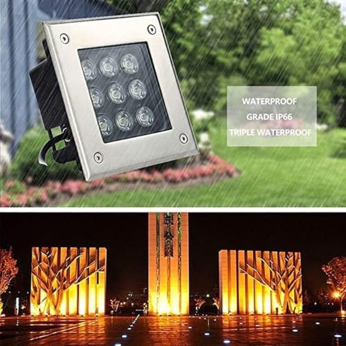 Underground Light LED, 85-265V Outdoor Buried Lights, IP67 Waterproof LED Landscape Lights, Outdoor Recessed Garden Inground Light(White,9W-AC85-265V) - Image 5
