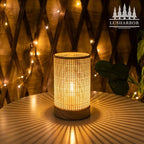 LUSHARBOR Rattan Lamp, Battery Operated Table Lamp with Timer Boho - Image 6