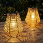 pearlstar Solar Lanterns Outdoor Waterproof Rattan Hanging or Table Lights by pearlstar