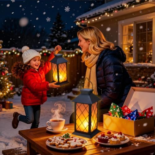 Solar Lanterns Outdoor Waterproof, 2 Pack 13" Metal & Glass Hanging Solar Lantern Lights, Cross Pattern IP46 Decorative Outdoor Solar Lanterns for Patio Table Yard Porch Garden Decor - Image 5