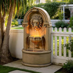 Tolevoit Majestic Lion Head Outdoor Water Fountain, 2-Tier Faux Bronze Floor Baroque Style with LED Lightswith LED Lights, Waterfall Fountains Fit Outside, Garden, Patio by Tolevoit