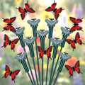 Tujoe 9 Pcs Solar Moving Butterfly Garden Stakes, Waterproof, Red by Tujoe