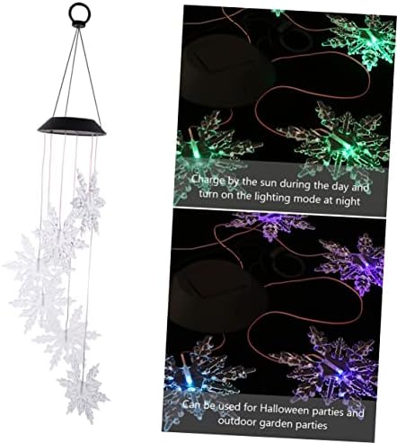 2pcs Color Changing Solar Led Snowflake Wind Chime Light for Decoration Wind Bell Light Holiday Present for Friends Family - Image 7