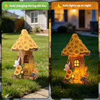 Sunflower House Statue Solar Light, Waterproof LED Decorative Lamp, Outdoor Solar-Powered Yard Art for Garden Patio Pathway Decoration & Housewarming Gift - Image 6