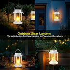 Solar Lantern Outdoor & Indoor Use – Hanging Solar Lights with Realistic Flickering Flameless Candle, Weatherproof for Gardens, Patios, Trees, and Lawns (White, 4 Pack) - Image 4