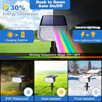 Solar Spot Lights Outdoor Waterproof IP67, Color Changing RGB Landscape Spotlights 8 Lighting Modes Solar Outdoor Lights for Yard Garden Pathway 6 Pack - Image 3