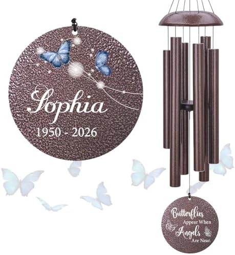 Personalized Wind Chimes Butterfly Memorial Gifts by ExtrabilyOfficial