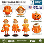 OrnamentallyYou Inviting Pumpkin Girl Trio Set of Figurines, 6" Victorian Autumn Fall and Halloween Table Decoration - Image 2