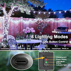 KNONEW 203FT 600LED Solar Fairy String Lights Outdoor Cool White 8 Modes - Image 4