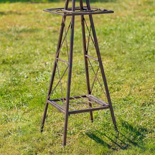 Windmill Spinner with Moving Hand-Painted Animals Scenes on Top, Includes Metal Tower Stand, Decorative Garden Decor (Dog Chasing Rabbit) - Image 5