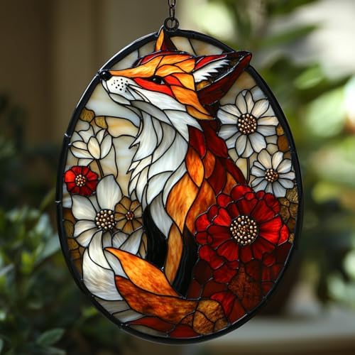 Fox Tiffany Style Acrylic Suncatcher by AVAGAN
