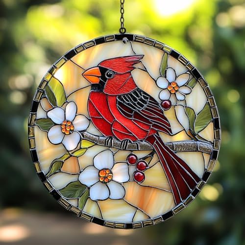 Red Cardinal Acrylic Suncatcher by AVAGAN