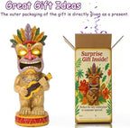Solar Tiki Garden Statue with LED Eyes Outdoor Resin Ukulele Player Yard Decor Solar Light Hawaiian Style Lawn Ornament for Patio Porch Tiki Bar Decor Best Gift for Tiki Lovers - Image 5