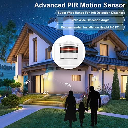 Motion Sensor Outdoor Wall Lights White Dusk to Dawn Light Fixture for House Porch Patio - Image 2