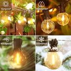 OHLUX Outdoor String Lights, 55FT Shatterproof LED Patio Lights with 26 Dimmable Plastic G40 Bulbs, 2200K Waterproof Connectable Hanging String for Backyard Cafe Porch Deck E12 Base - Image 3