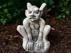 OLOMA Realistic guardian gargoyle statue Concrete gargoyle sculpture art Large gargoyle figurine Sitting gargoyle for garden Gothic outdoor decor Outdoor gargoyle figure Stone gargoyle - Image 3