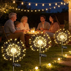FOOING Solar Fireworks Lights for Outside Waterproof Solar Lights Outdoor, 8 Packs 130 LED Twinkling Fairy Firefly Starburst Light with 2 Modes DIY for Yard, Lawn, Pathway, Patio, Garden Decor - Image 6